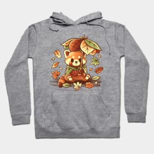 Red panda leaf umbrella Hoodie